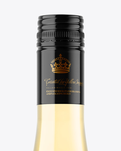 Clear Glass White Wine Bottle Mockup