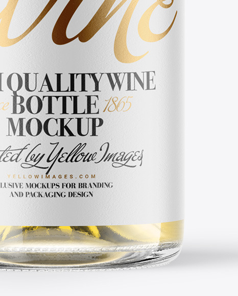 Clear Glass White Wine Bottle Mockup