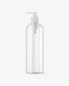 Clear Cosmetic Bottle with Pump Mockup Clear Cosmetic Bottle with Pump Mockup