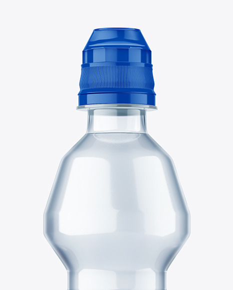 Blue Plastic Water Bottle Mockup