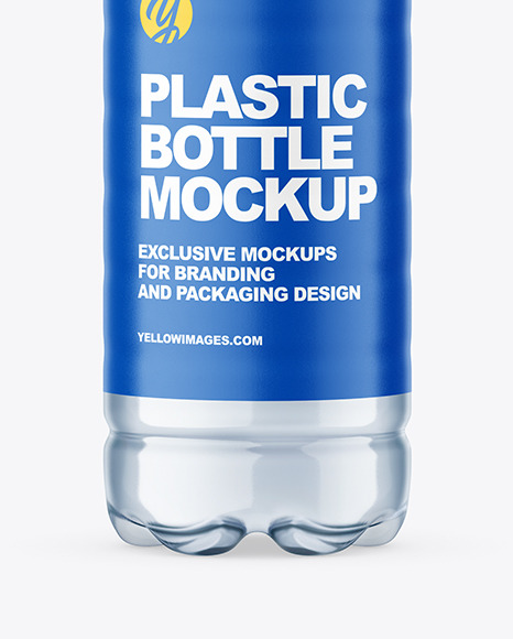 Blue Plastic Water Bottle Mockup