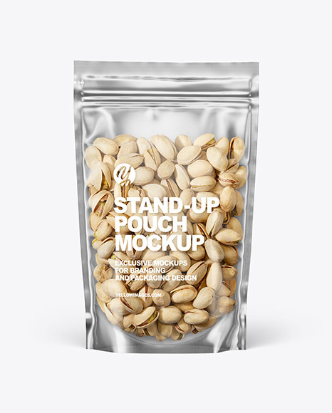 Clear Plastic Pouch w/ Pistachios Mockup
