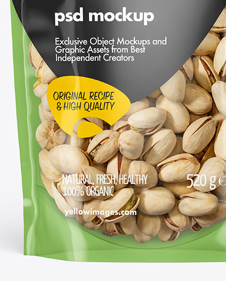 Clear Plastic Pouch w/ Pistachios Mockup