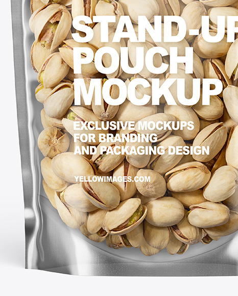 Clear Plastic Pouch w/ Pistachios Mockup