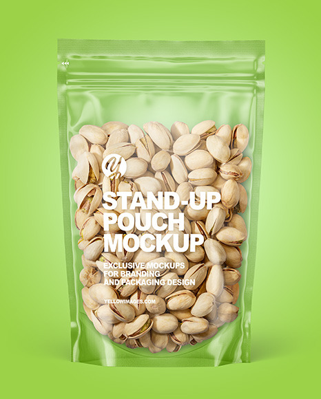 Clear Plastic Pouch w/ Pistachios Mockup