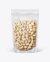 Frosted Plastic Pouch w/ Pistachios Mockup