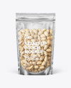 Frosted Plastic Pouch w/ Pistachios Mockup