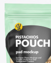 Frosted Plastic Pouch w/ Pistachios Mockup