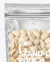 Frosted Plastic Pouch w/ Pistachios Mockup