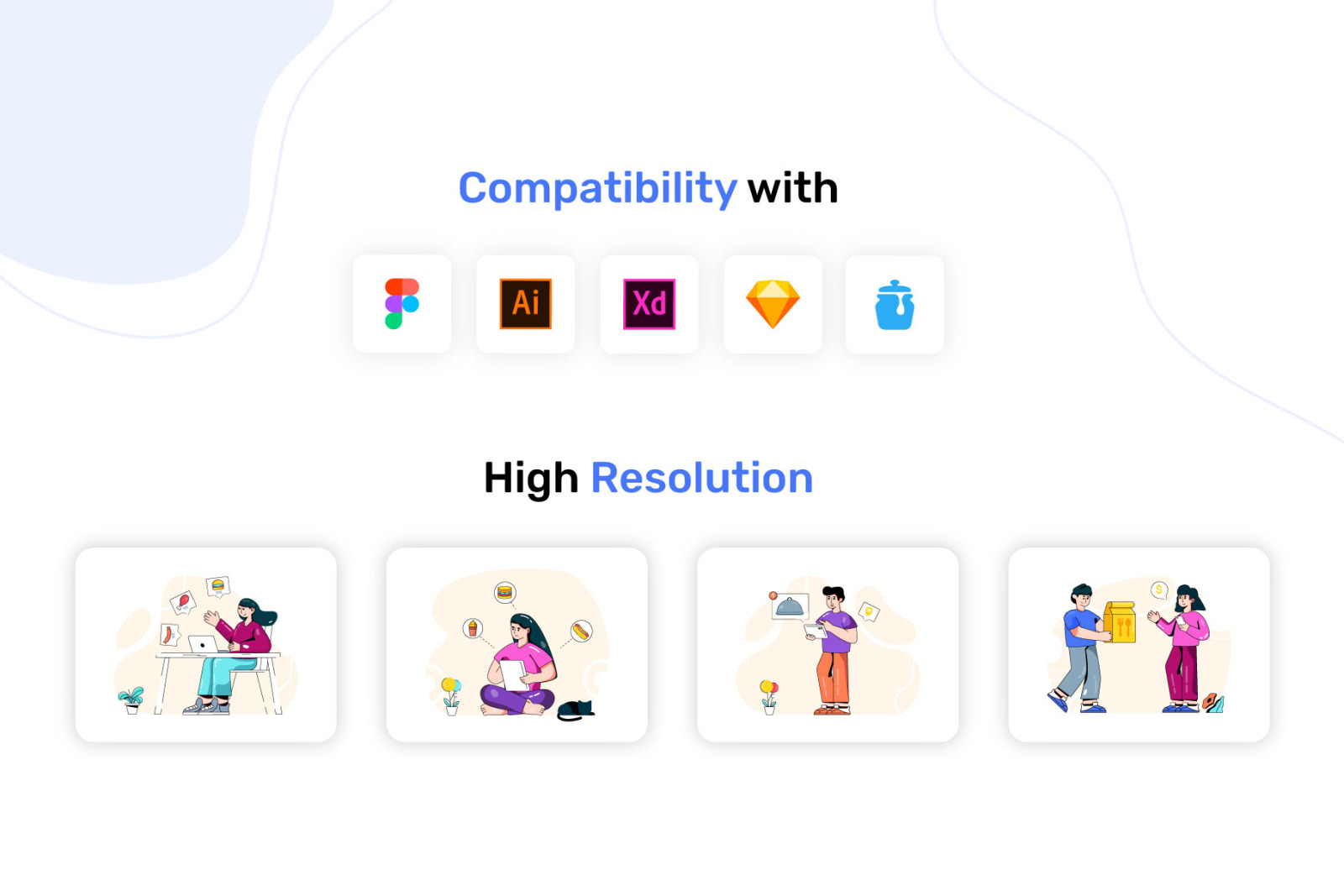 25 Online Food Delivery Illustrations 25 Online Food Delivery Illustrations