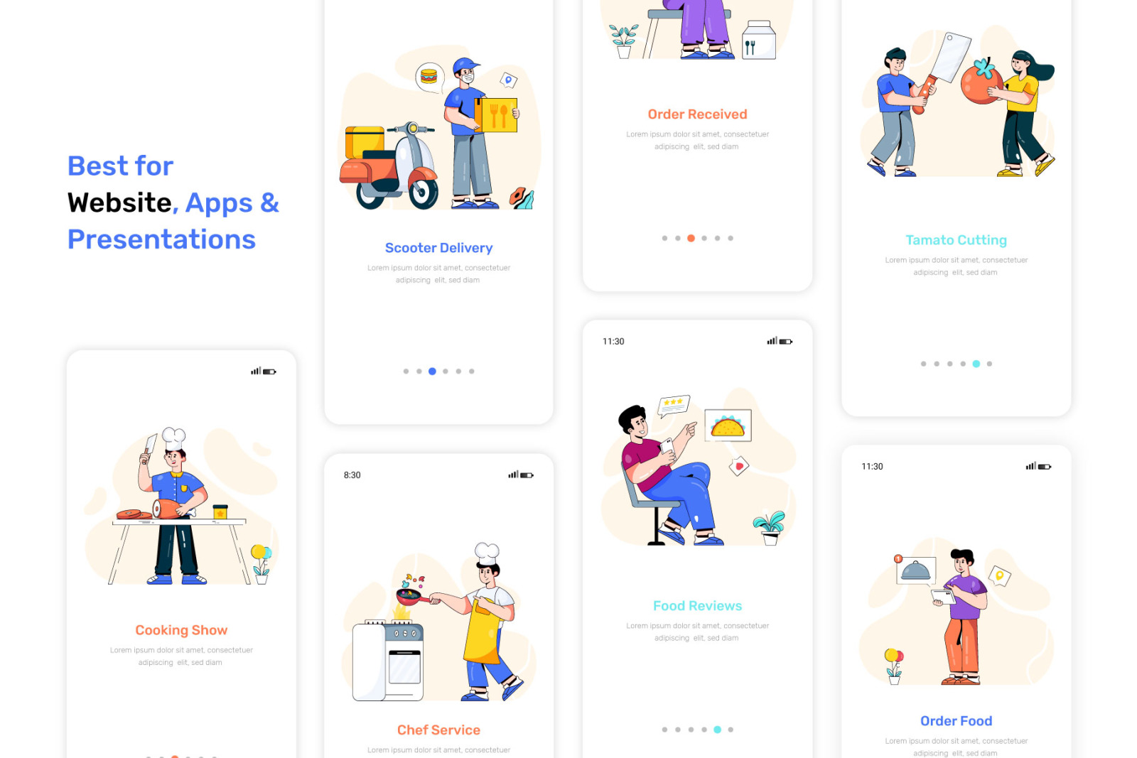 25 Online Food Delivery Illustrations 25 Online Food Delivery Illustrations