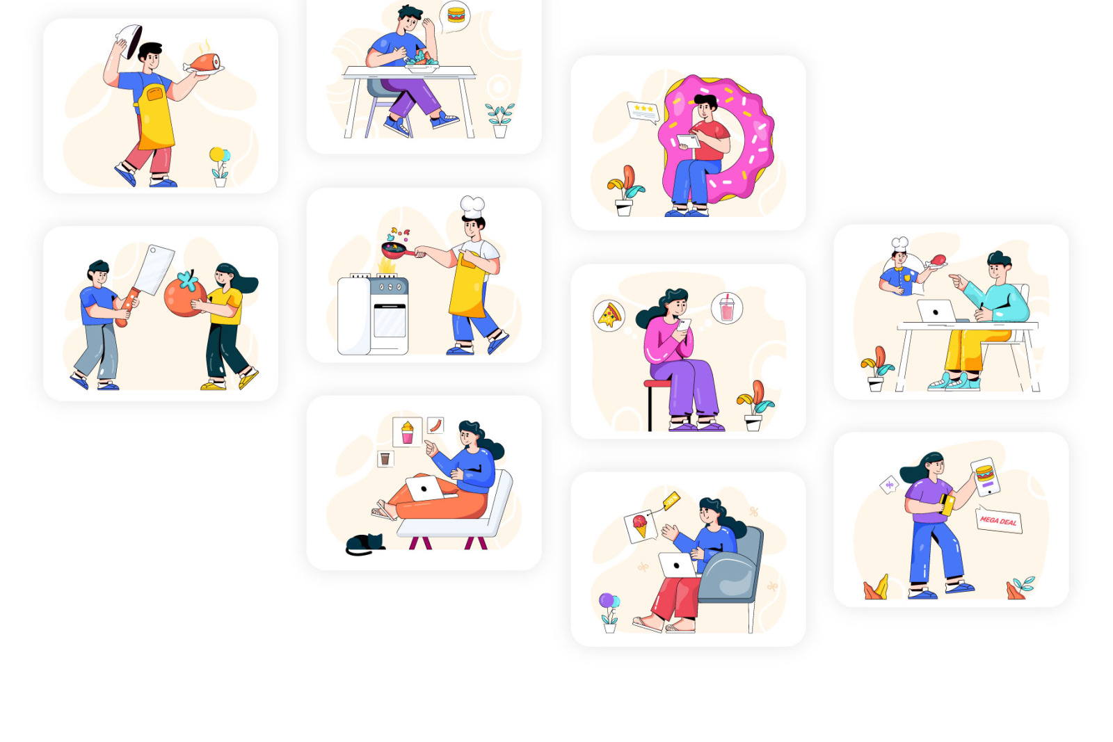 25 Online Food Delivery Illustrations 25 Online Food Delivery Illustrations