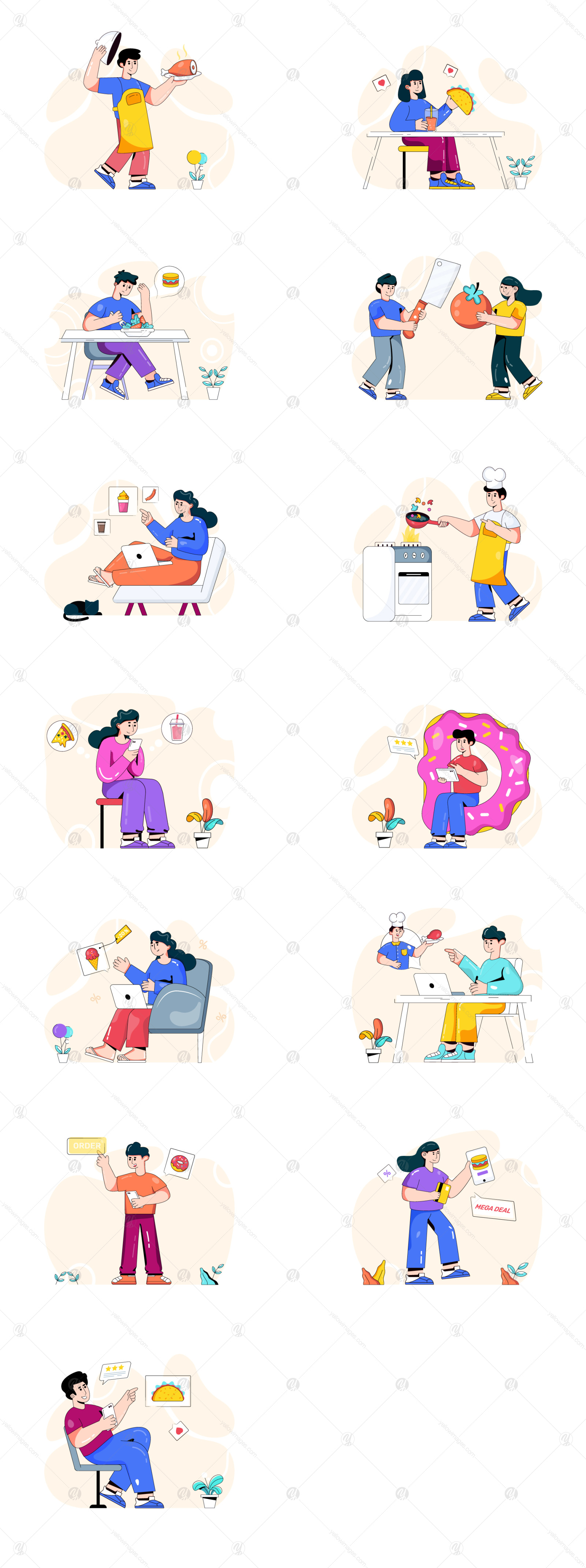 25 Online Food Delivery Illustrations 25 Online Food Delivery Illustrations