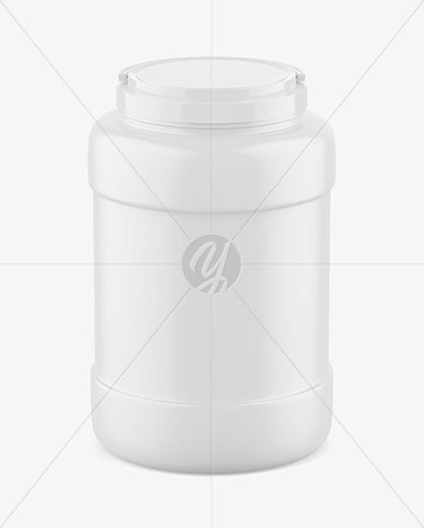 3500ml Matte Plastic Jar Mockup - Front View (High Angle Shot)