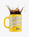 Glossy Mug w/ Coffee Splash Mockup