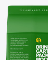 Matte Drink Carton Pack Mockup – Back View