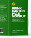 Matte Drink Carton Pack Mockup – Back View