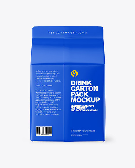 Glossy Carton Pack Mockup – Back View