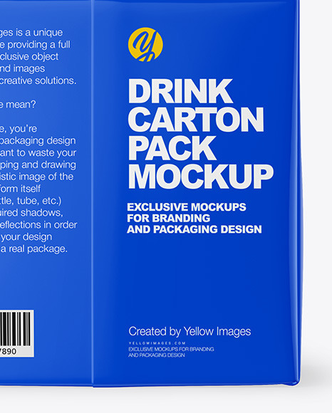 Glossy Carton Pack Mockup – Back View