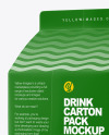 Matte Drink Carton Pack Mockup – Back View