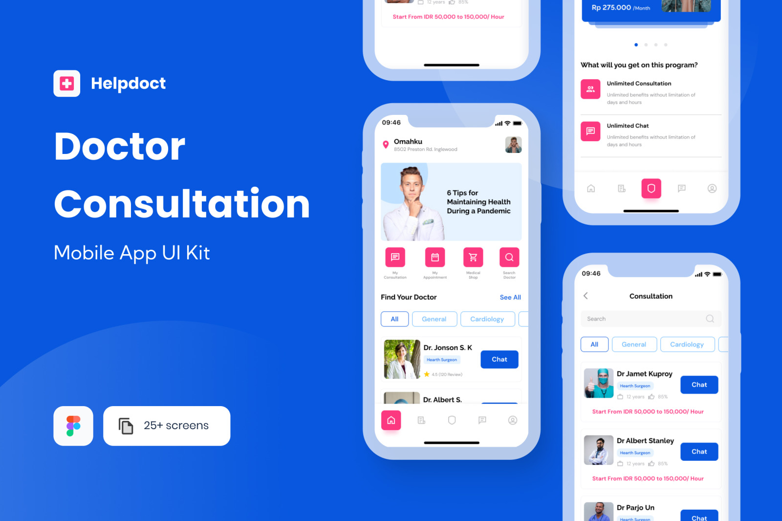 HelpDoct Doctor Consultation Mobile App UI Kit