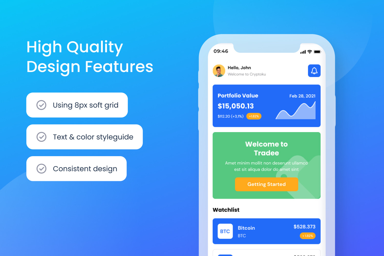 Cryptoku - Crypto Currency Mobile App UI Kit Cryptoku - Crypto Currency Mobile App UI Kit