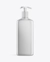 Metallic Square Bottle With Pump Mockup