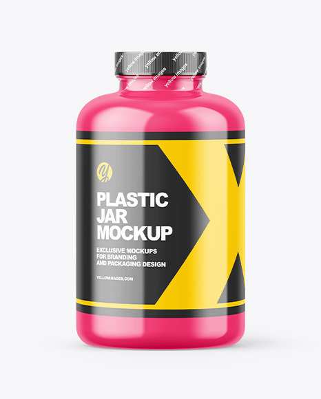 Glossy Plastic Jar Mockup - Textured+Metallic+Cosmetic+Jar+Mockup+In+Jar+Mockups+On+Yellow