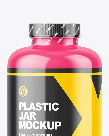 Glossy Plastic Jar Mockup