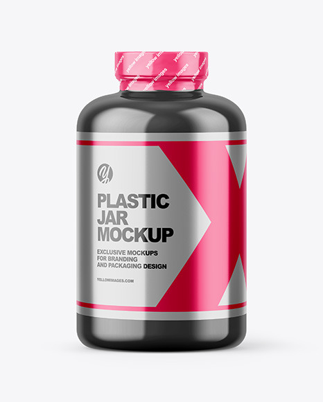 Glossy Plastic Jar Mockup