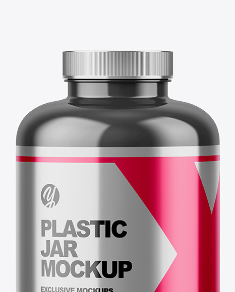 Glossy Plastic Jar Mockup