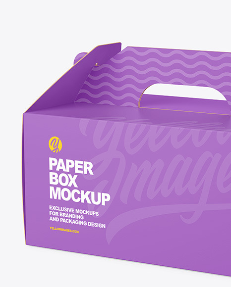 Paper Box w/ Handle Mockup