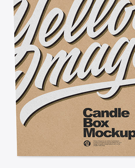 Opened Kraft Box w/ Candle Mockup