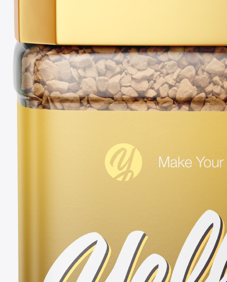 Glass Jar Of Instant Coffee Mockup
