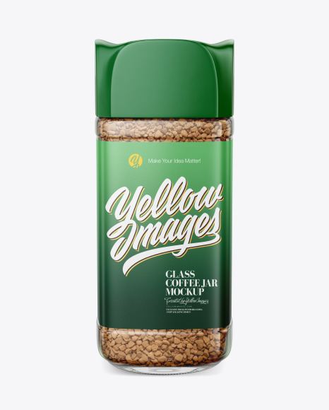 Glass Jar Of Instant Coffee Mockup