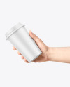 Matte Coffee Cup in a hand Mockup