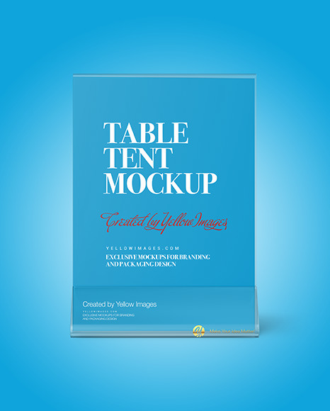 Clear Plastic Table Tent Mockup