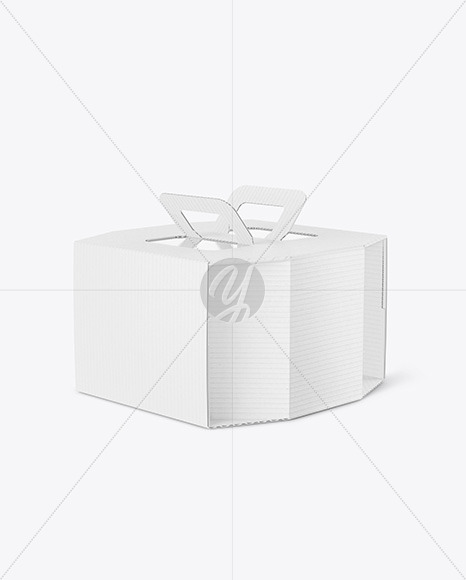 Octagonal Corrugated Box w/ Handle Mockup