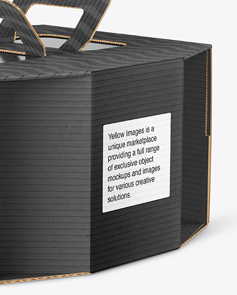 Octagonal Corrugated Box w/ Handle Mockup