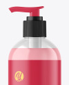 Clear Liquid Soap Cosmetic Bottle with Pump Mockup