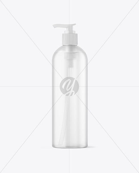 Frosted Cosmetic Bottle with Pump Mockup