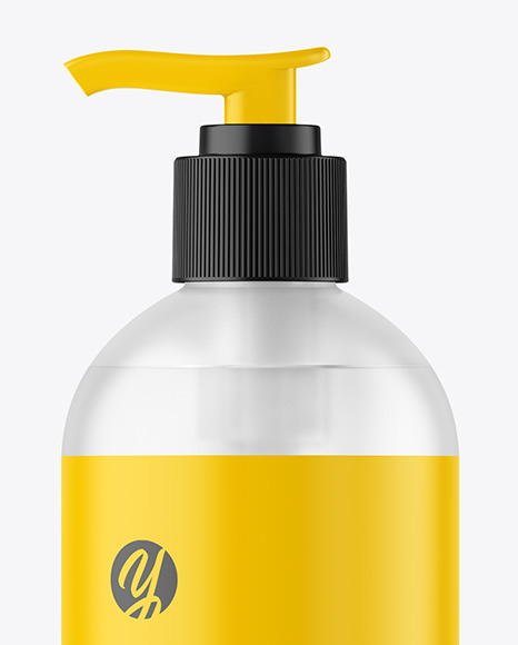 Frosted Cosmetic Bottle with Pump Mockup Frosted Cosmetic Bottle with Pump Mockup