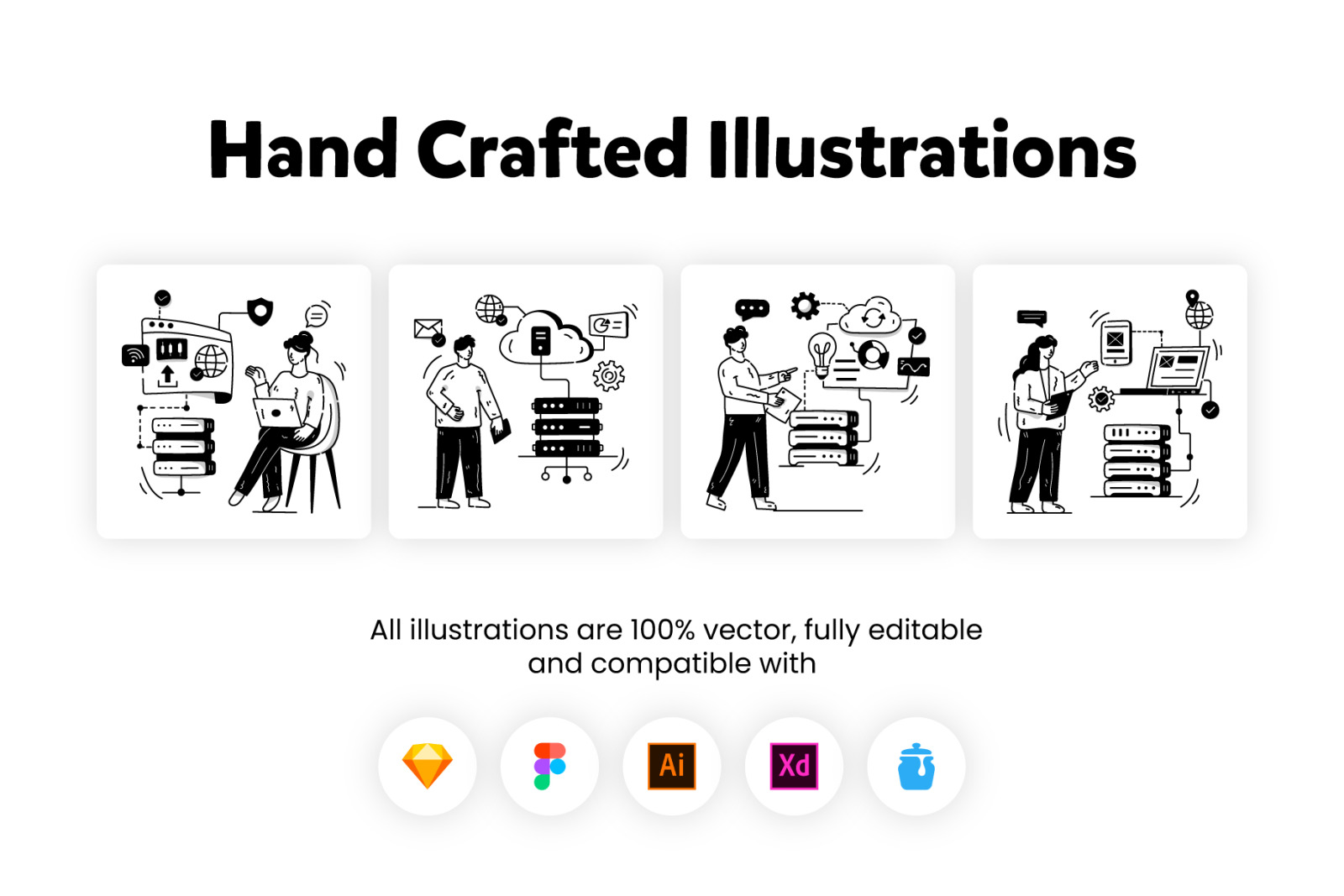 25 Hand Drawn Web Hosting Illustrations 25 Hand Drawn Web Hosting Illustrations