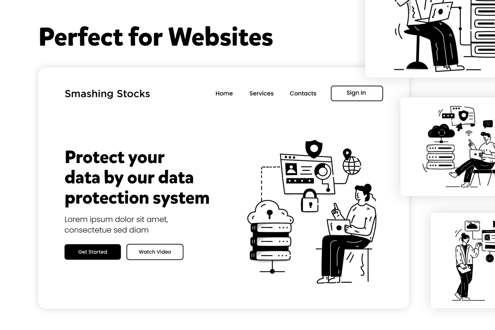 25 Hand Drawn Web Hosting Illustrations 25 Hand Drawn Web Hosting Illustrations