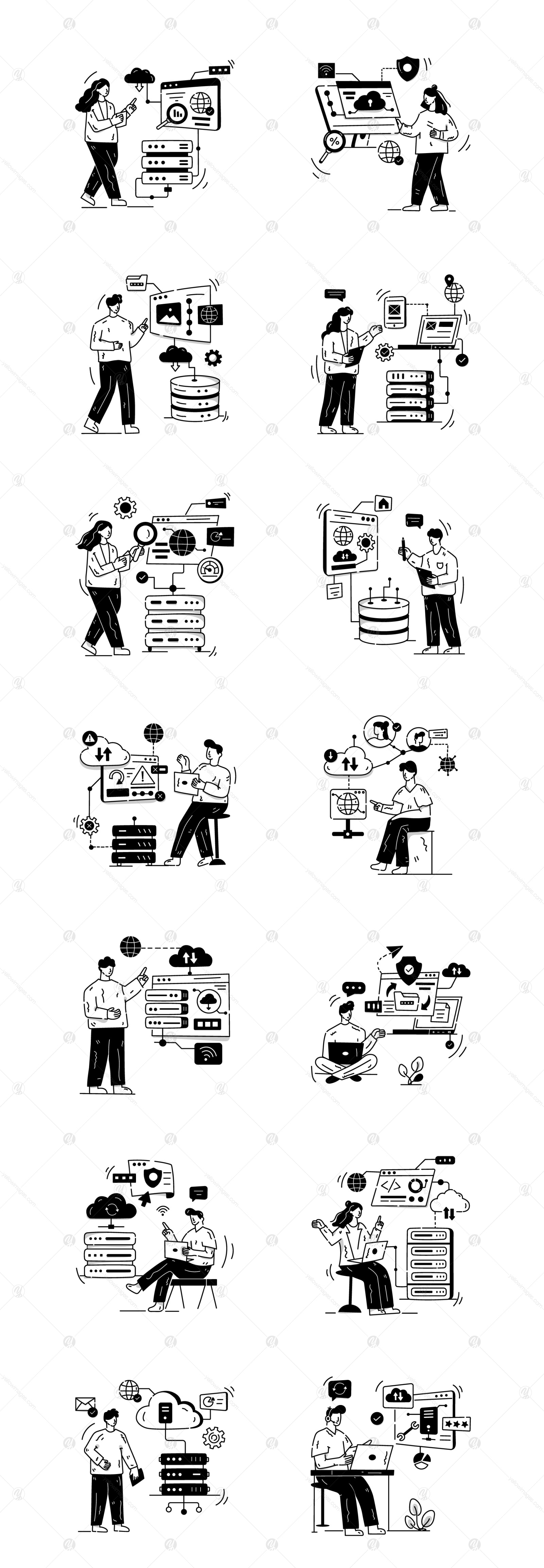 25 Hand Drawn Web Hosting Illustrations 25 Hand Drawn Web Hosting Illustrations