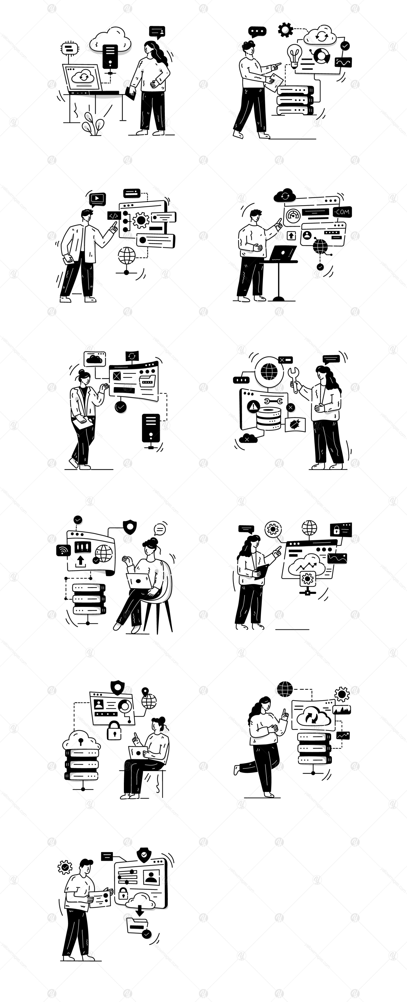 25 Hand Drawn Web Hosting Illustrations 25 Hand Drawn Web Hosting Illustrations