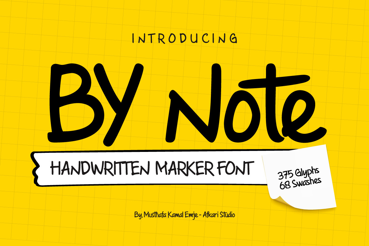 By Note - Handwritten Marker Note Font