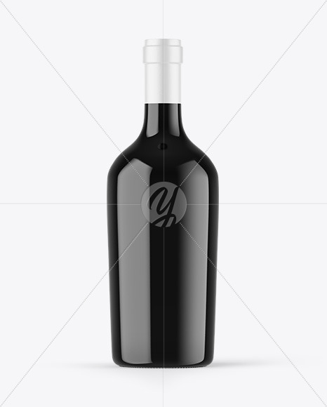 Dark Glass Wine Bottle Mockup