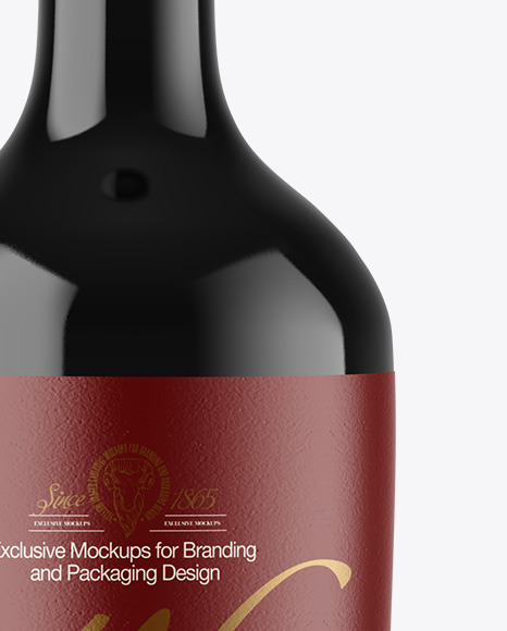 Dark Glass Wine Bottle Mockup