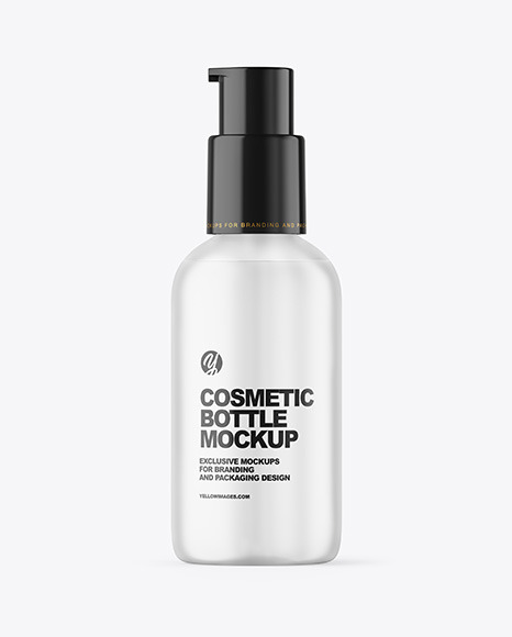 Frosted Clear Cosmetic Bottle Mockup Frosted Clear Cosmetic Bottle Mockup